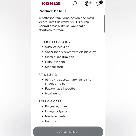 LC Lauren Conrad High-Low Hem Faux-Wrap Maxi Dress - Picture 3 of 10